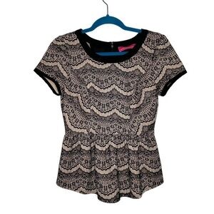 Pookie & Sebastian Stained Glass Peplum Waist Top